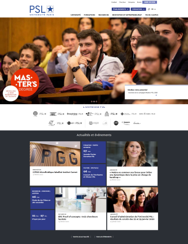 Site internet de l'université PSL